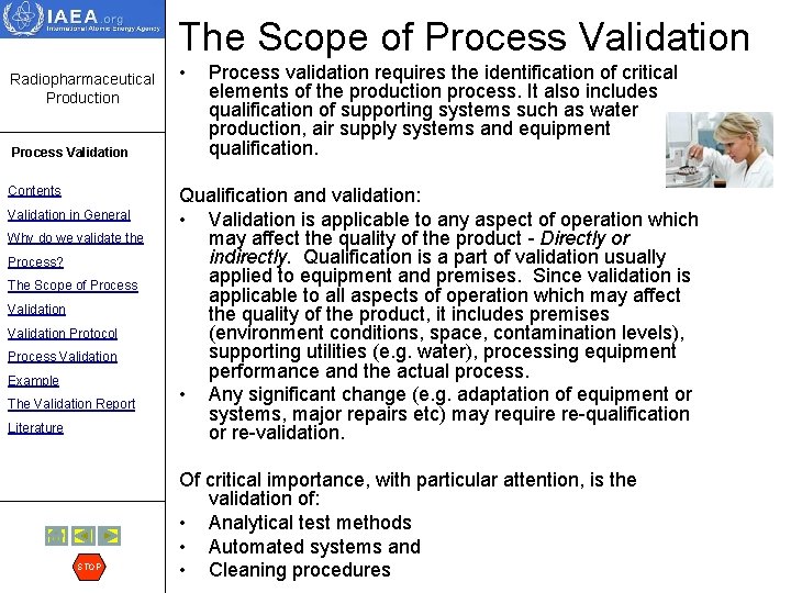 The Scope of Process Validation Radiopharmaceutical Production Process Validation Contents Validation in General Why