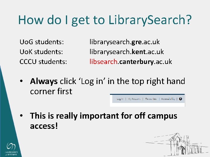 How do I get to Library. Search? Uo. G students: Uo. K students: CCCU