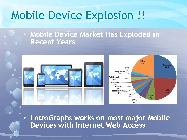 Mobile Device Explosion !! • Mobile Device Market Has Exploded in Recent Years. •