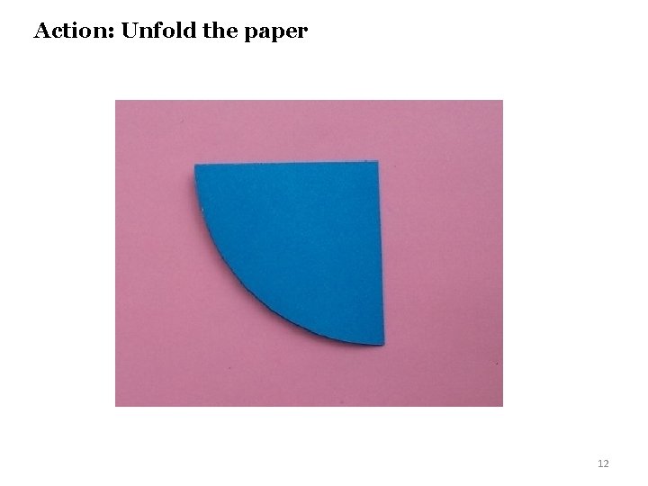 Action: Unfold the paper 12 
