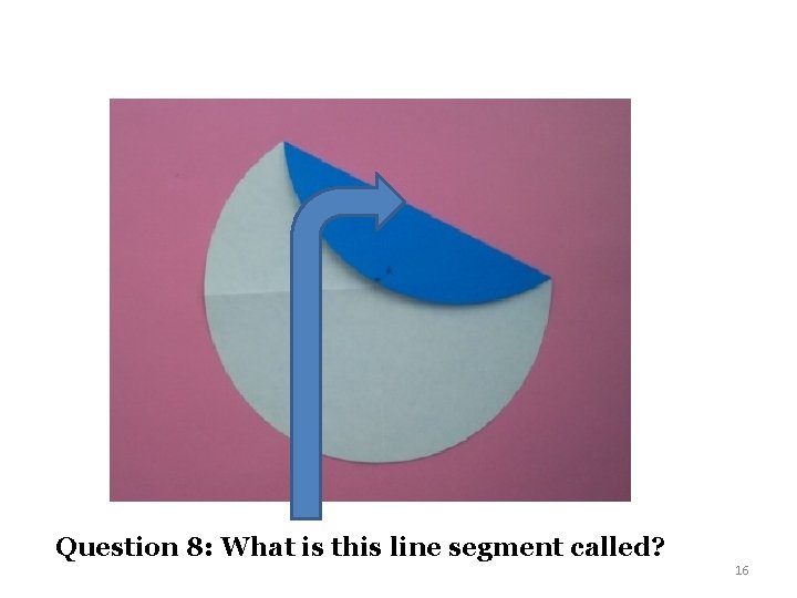 Question 8: What is this line segment called? 16 