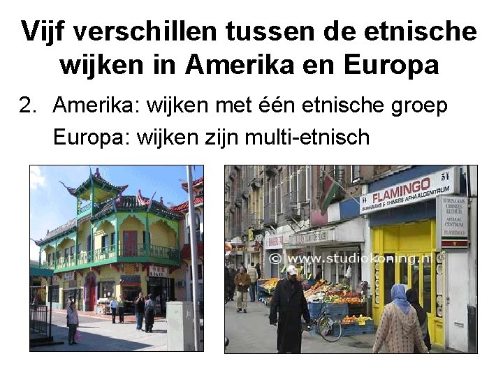 Vijf verschillen tussen de etnische wijken in Amerika en Europa 2. Amerika: wijken met