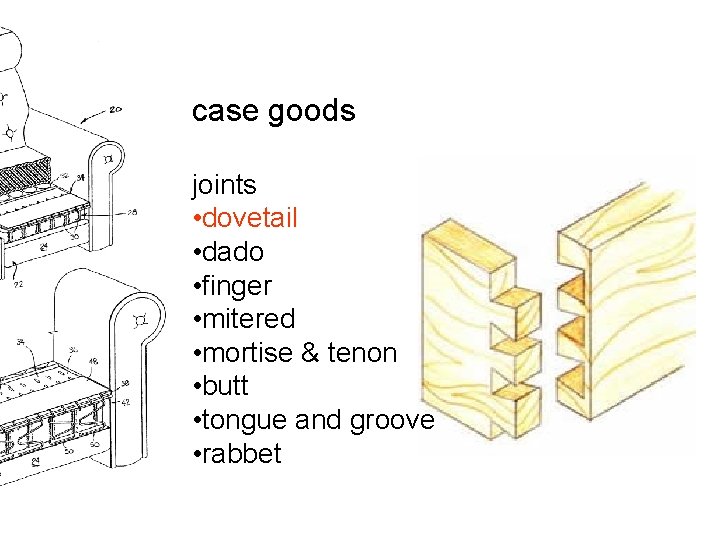 case goods joints • dovetail • dado • finger • mitered • mortise &