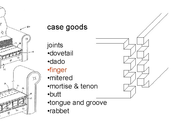 case goods joints • dovetail • dado • finger • mitered • mortise &