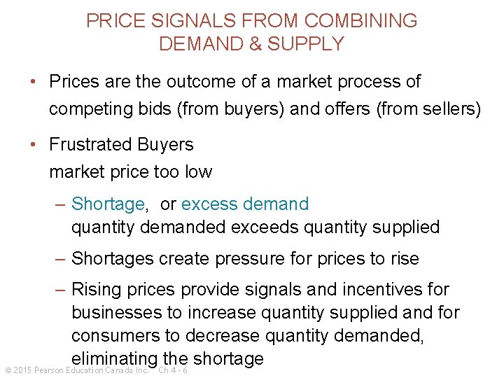 PRICE SIGNALS FROM COMBINING DEMAND & SUPPLY • Prices are the outcome of a
