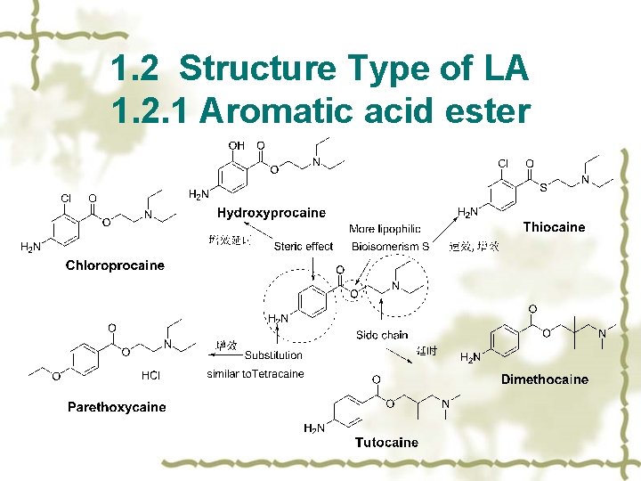 1. 2 Structure Type of LA 1. 2. 1 Aromatic acid ester 