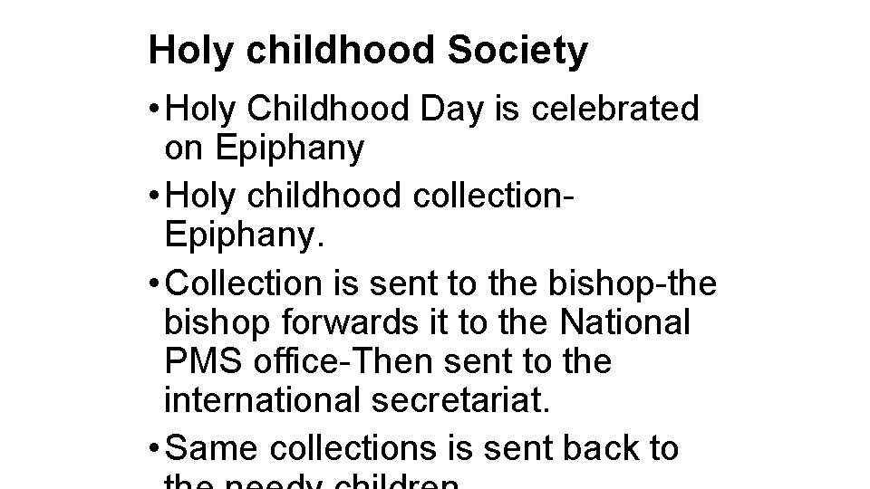 Holy childhood Society • Holy Childhood Day is celebrated on Epiphany • Holy childhood Holy childhood Society • Holy Childhood Day is celebrated on Epiphany • Holy childhood