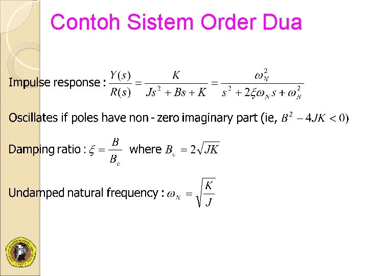 Contoh Sistem Order Dua 