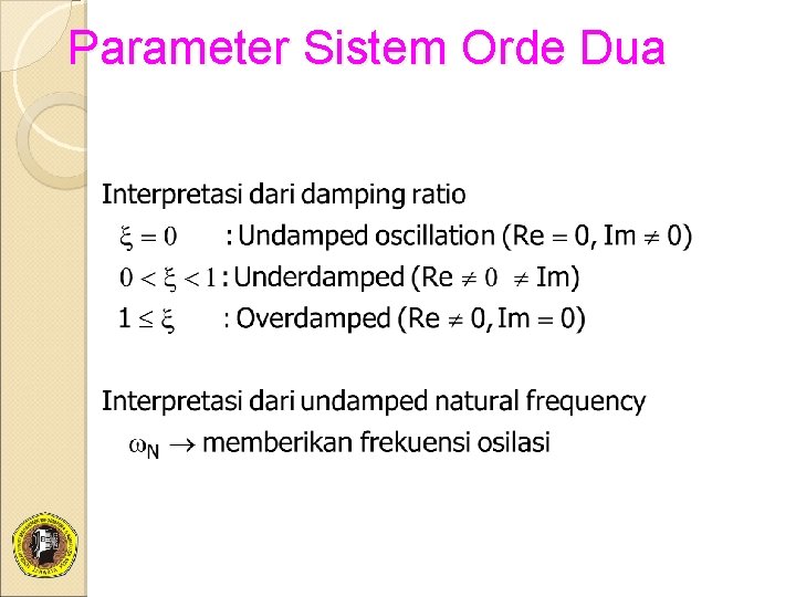 Parameter Sistem Orde Dua 