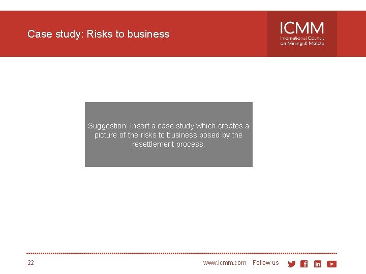Case study: Risks to business Suggestion: Insert a case study which creates a picture