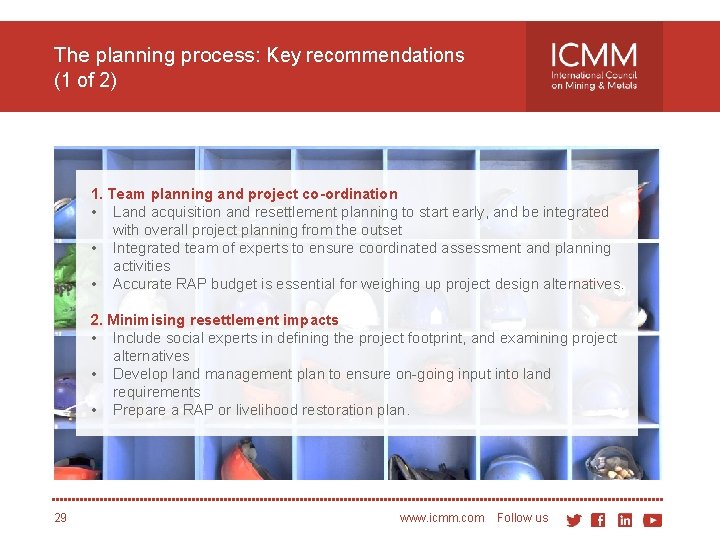 The planning process: Key recommendations (1 of 2) 1. Team planning and project co-ordination