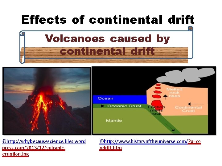 Effects of continental drift Volcanoes caused by continental drift ©http: //whybecausescience. files. word press.