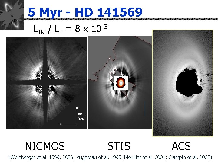 5 Myr - HD 141569 LIR / L* = 8 x 10 -3 NICMOS