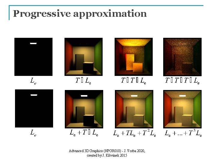 Progressive approximation Advanced 3 D Graphics (NPGR 010) - J. Vorba 2020, created by