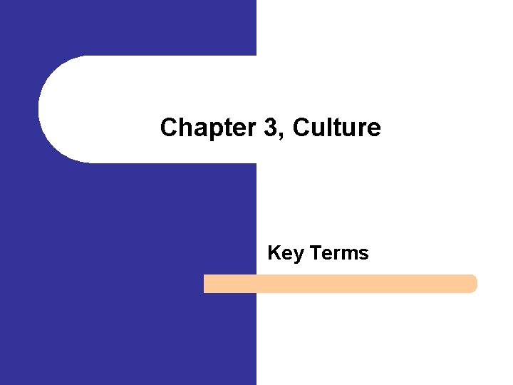 Chapter 3, Culture Key Terms 