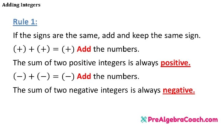 Adding Integers 