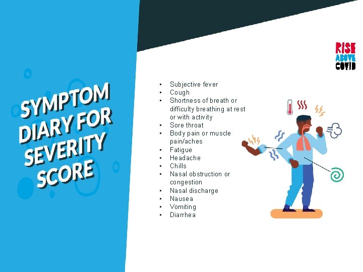  • • • • Subjective fever Cough Shortness of breath or difficulty breathing