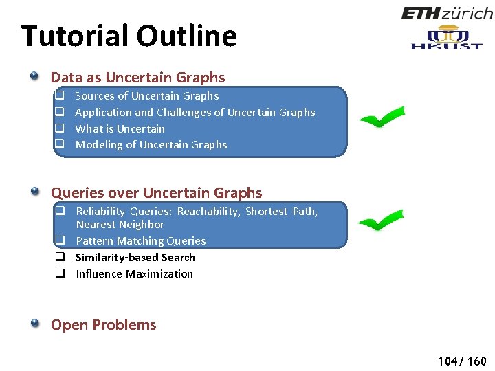 Tutorial Outline Data as Uncertain Graphs q q Sources of Uncertain Graphs Application and