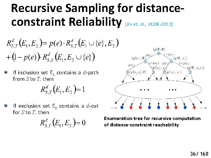  Recursive Sampling for distanceconstraint Reliability [Jin et. al. , VLDB 2011] If inclusion