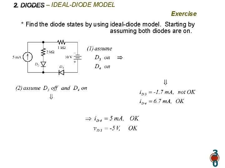 – IDEAL-DIODE MODEL Exercise * Find the diode states by using ideal-diode model. Starting