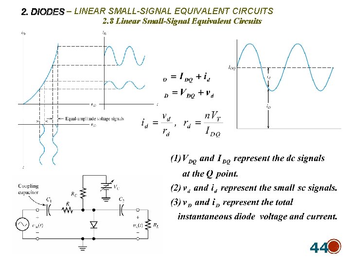 – LINEAR SMALL-SIGNAL EQUIVALENT CIRCUITS 2. 8 Linear Small-Signal Equivalent Circuits 44 