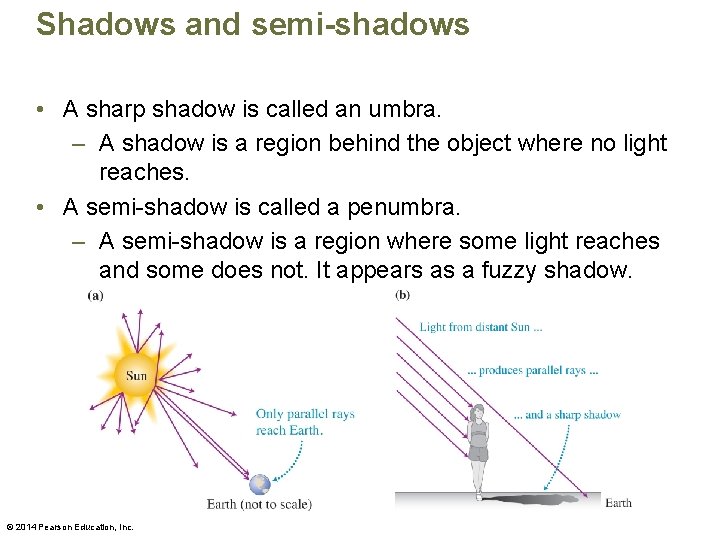 Shadows and semi-shadows • A sharp shadow is called an umbra. – A shadow
