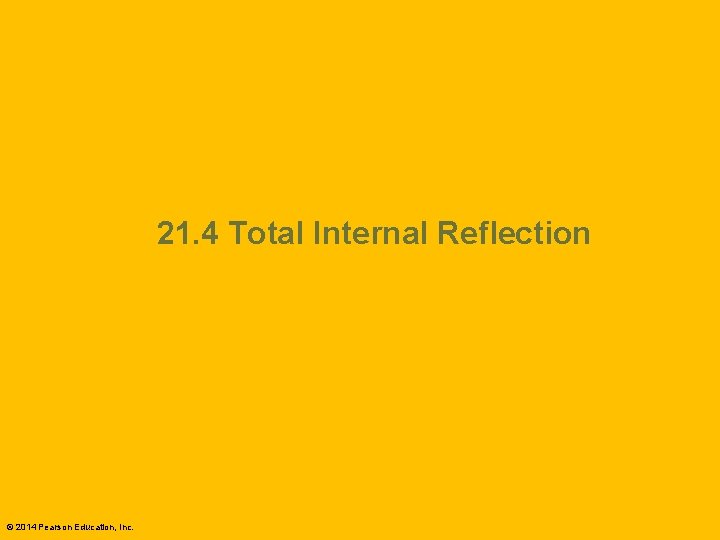 21. 4 Total Internal Reflection © 2014 Pearson Education, Inc. 
