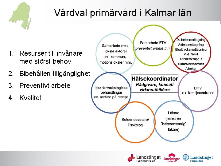 Vårdval primärvård i Kalmar län 1. Resurser till invånare med störst behov 2. Bibehållen