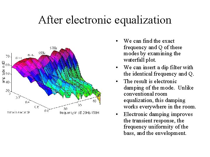 After electronic equalization • We can find the exact frequency and Q of these