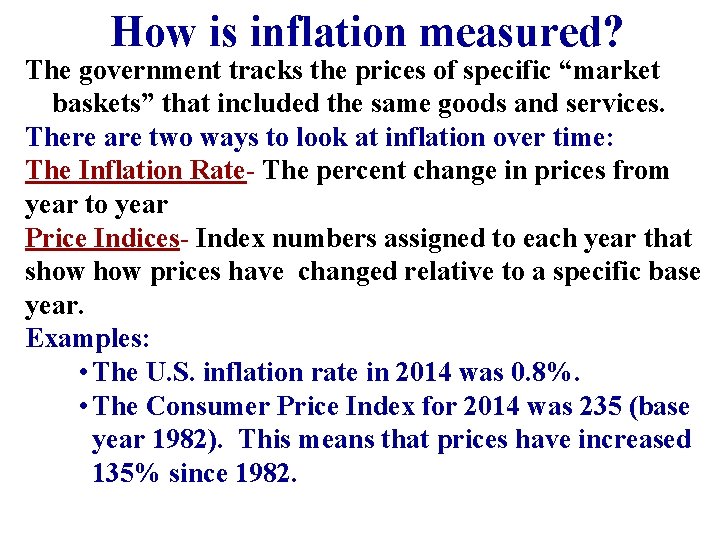 Goal 2 LIMIT INFLATION What is Inflation Inflation