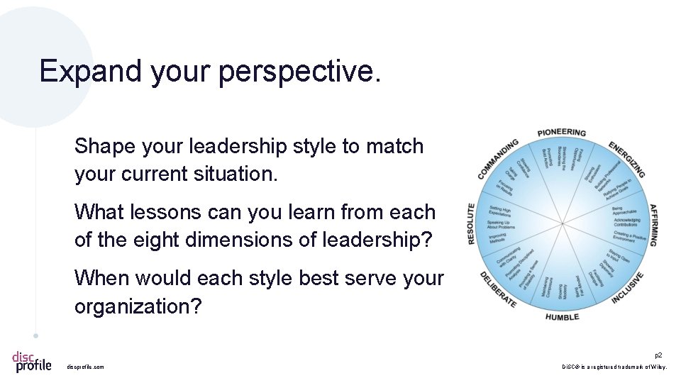 Expand your perspective. Shape your leadership style to match your current situation. What lessons