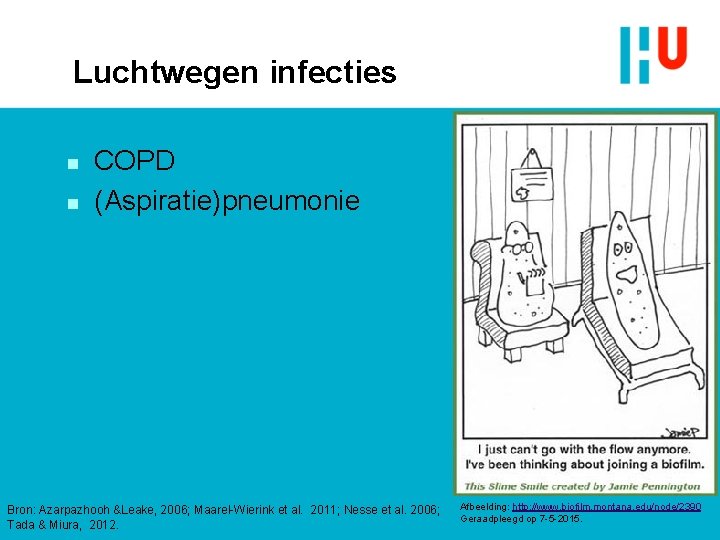 Luchtwegen infecties n n COPD (Aspiratie)pneumonie Bron: Azarpazhooh &Leake, 2006; Maarel-Wierink et al. 2011;