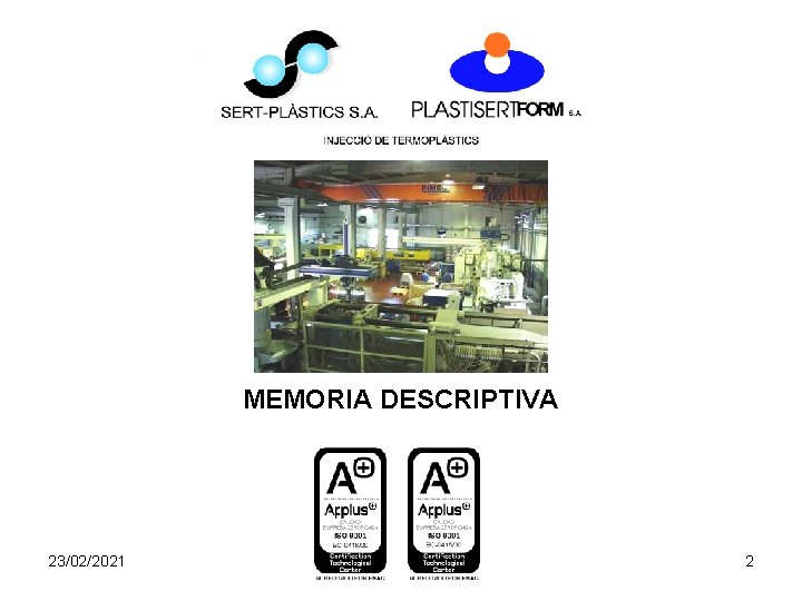 MEMORIA DESCRIPTIVA 23/02/2021 2 MEMORIA DESCRIPTIVA 23/02/2021 2