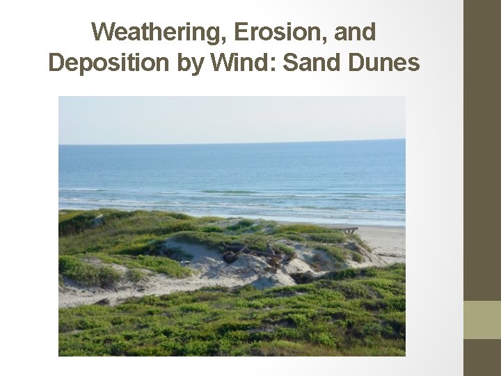 Weathering, Erosion, and Deposition by Wind: Sand Dunes 