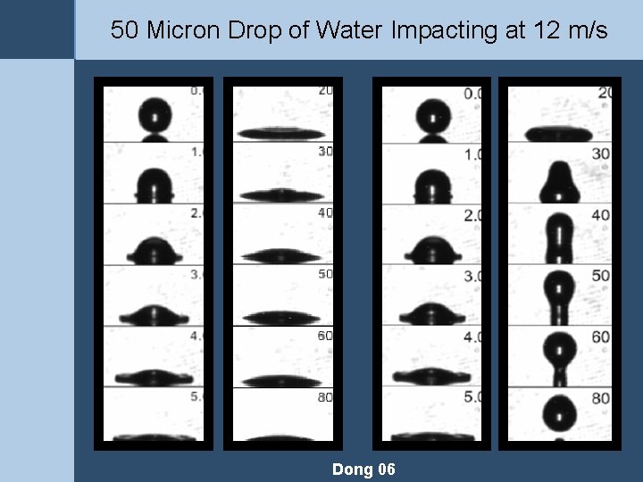 50 Micron Drop of Water Impacting at 12 m/s Dong 06 50 Micron Drop of Water Impacting at 12 m/s Dong 06