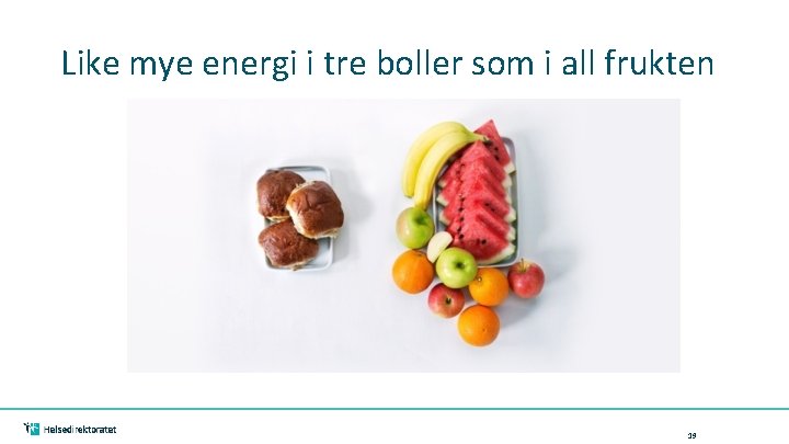 Like mye energi i tre boller som i all frukten 19 