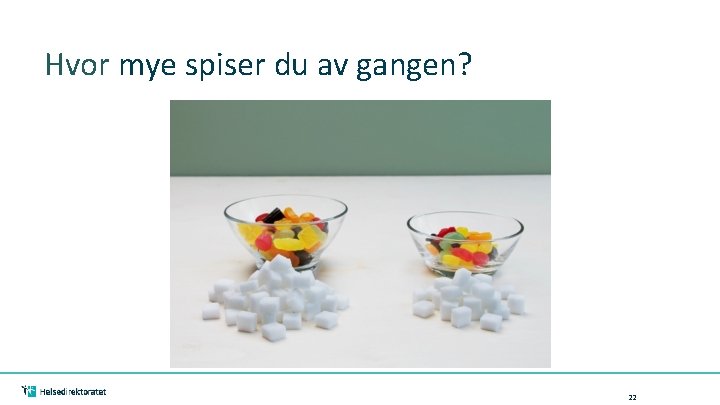 Hvor mye spiser du av gangen? 22 