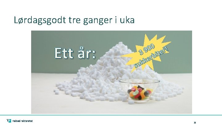 Lørdagsgodt tre ganger i uka Ett år: 00 er! 9 3 bit r e