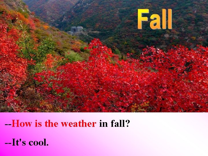--How is the weather in fall? --It's cool. 