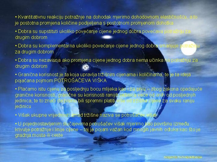  • Kvantitativnu reakciju potražnje na dohodak mjerimo dohodovnom elastičnošću, a to je postotna