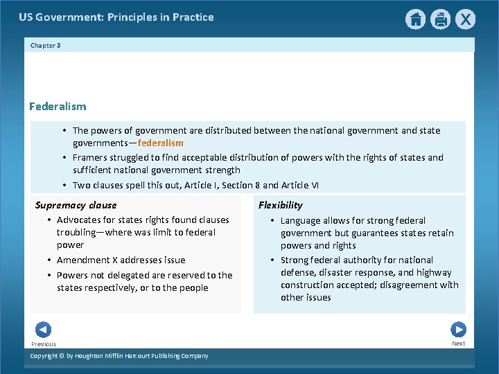 US Government: Principles in Practice Chapter 3 Federalism • The powers of government are US Government: Principles in Practice Chapter 3 Federalism • The powers of government are