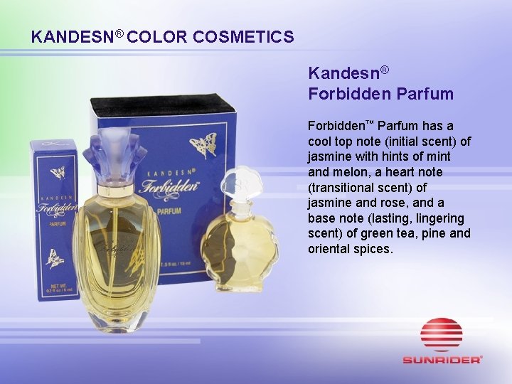 KANDESN® COLOR COSMETICS Kandesn® Forbidden Parfum Forbidden™ Parfum has a cool top note (initial