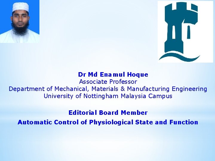 Dr Md Enamul Hoque Associate Professor Department of
