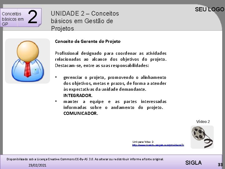 Conceitos básicos em GP 2 SEU LOGO UNIDADE 2 – Conceitos básicos em Gestão