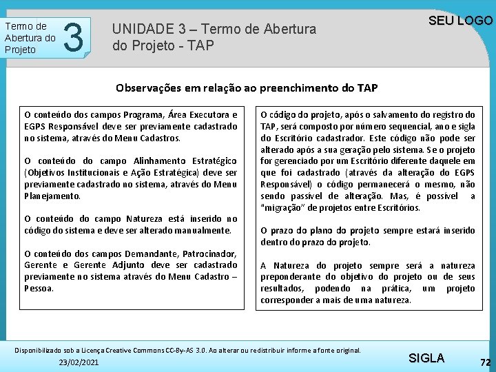 Termo de Abertura do Projeto 2 3 UNIDADE 3 – Termo de Abertura do