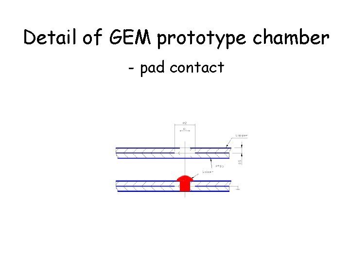Detail of GEM prototype chamber - pad contact 