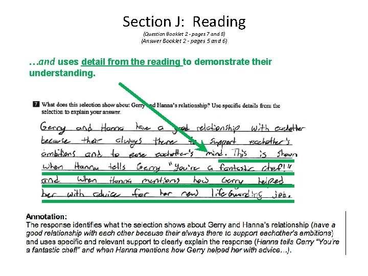 Section J: Reading (Question Booklet 2 - pages 7 and 8) (Answer Booklet 2