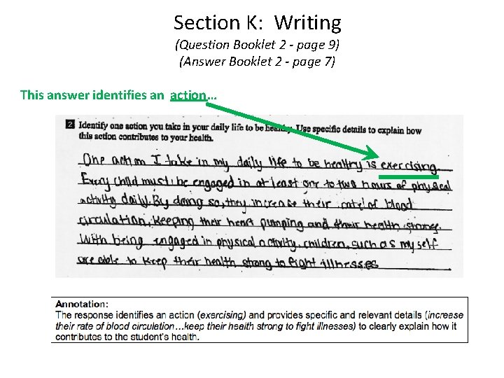 Section K: Writing (Question Booklet 2 - page 9) (Answer Booklet 2 - page