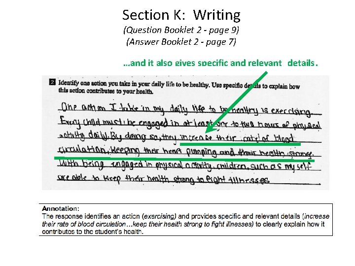 Section K: Writing (Question Booklet 2 - page 9) (Answer Booklet 2 - page