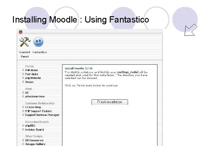 Installing Moodle : Using Fantastico 